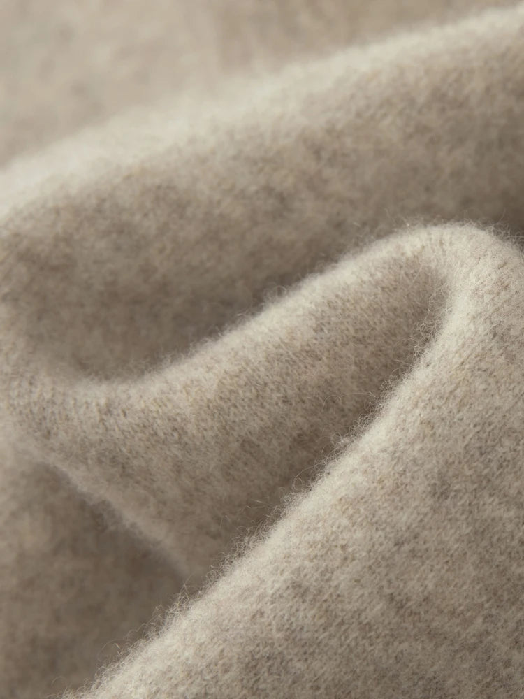 High Quality Autumn Winter Men Hooded Cashmere Sweater Long Sleeve Casual Loose 100% Merino Wool Cardigan Knitwear Clothing Tops