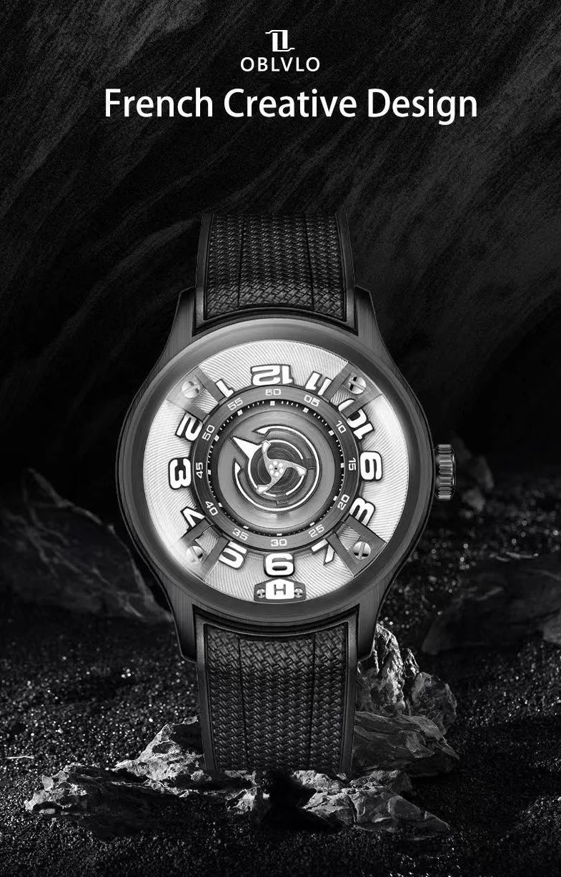 OBLVLO men's mechanical watches, automatic winding mechanical watches, novel and creative men's watches, men's timepieces, uniqu