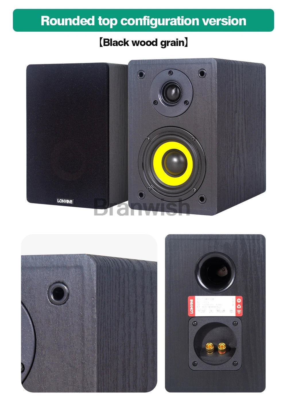 4Inch Passive Sound Box 60W RMS Bookshelf Speaker 2-Way HiFi Audio 89dB Loudspeakers 6Ohm Monitor Speaker For Home Theater DJ