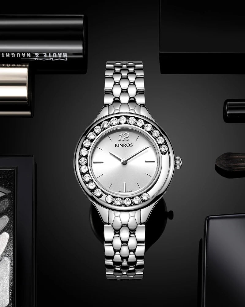 KINROS Women's pulsera Watch Accessories Elegant Luxury Diamonds, Free Shipping, Best Selling 2023, Gift, Sapphire Waterproof