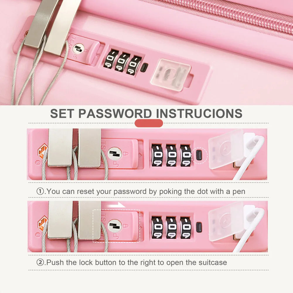 USB Port 20 24inch Front Opening Design Airline Certified Carry on Luggage ABS+PC Hard Shell Luggage with Spinner Wheels