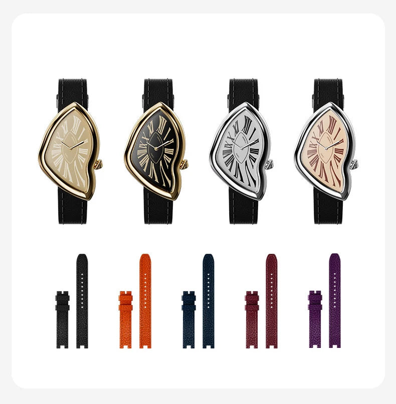 CRONUSART Women Quartz Watch 28mm*46mm Luxury Ladies Wristwatch Irregular Case Crystal Mirror Thickness 8.1mm