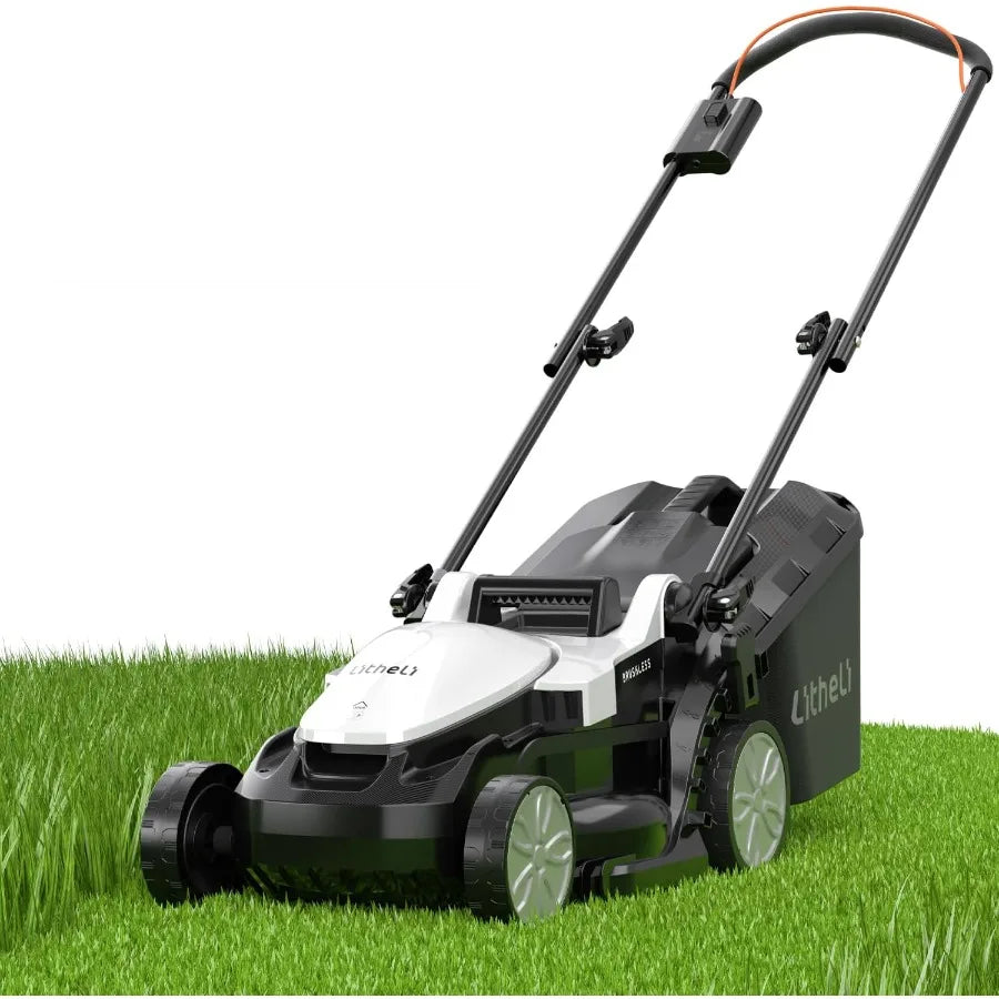 Cordless Electric Lawn Mower with Brushless Motor for Up to 1600 Sq.Ft. Lawns 13.1 Cutting Width 8Gallon Grass Collection Capac