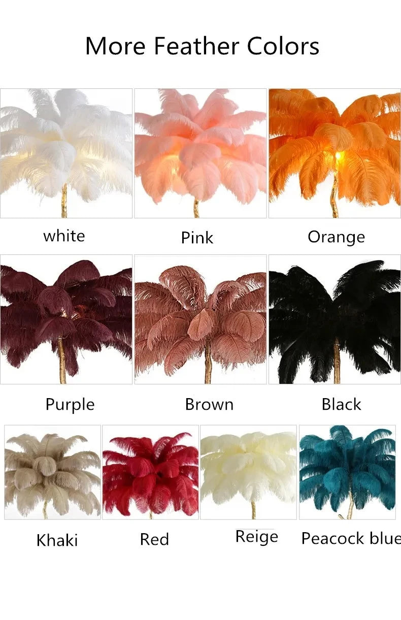 Modern Luxury Feather Floor Standing Lamp Living Room Sofa Background Wall Bedroom Bedside Light Home Deco Floor Lamp Mood Light