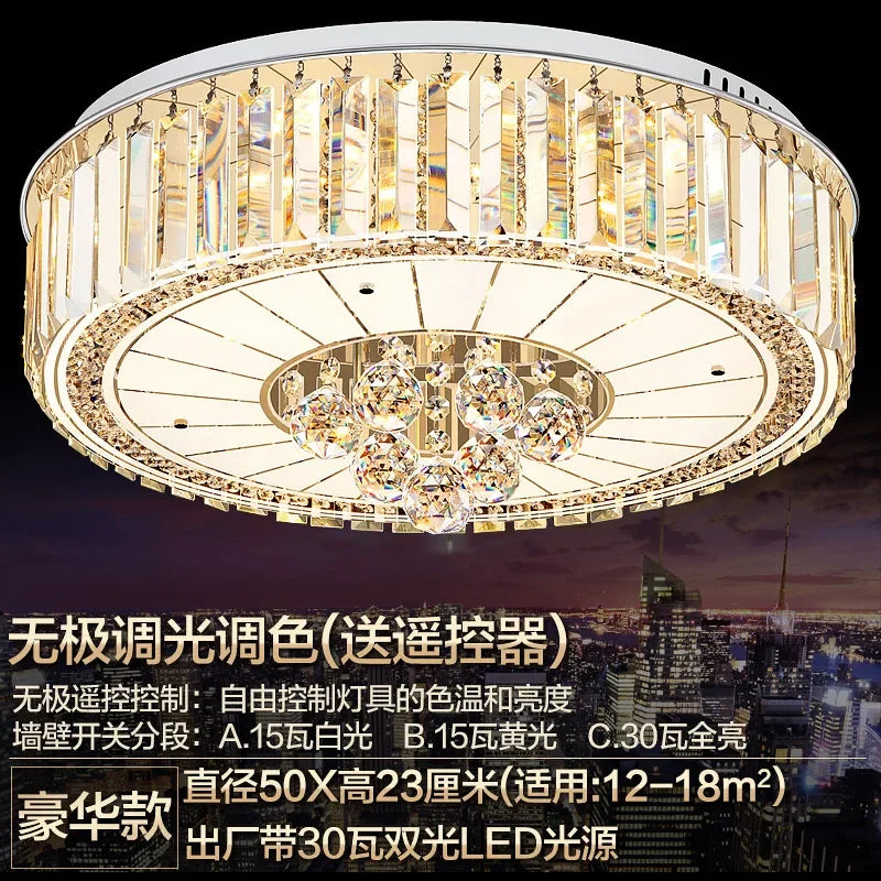 2025Crystal LED Ceiling Chandelier Living Room Decor Gold Lustre Luxury Lighting Dining Bedroom Island Light Indoor Ceiling Lamp