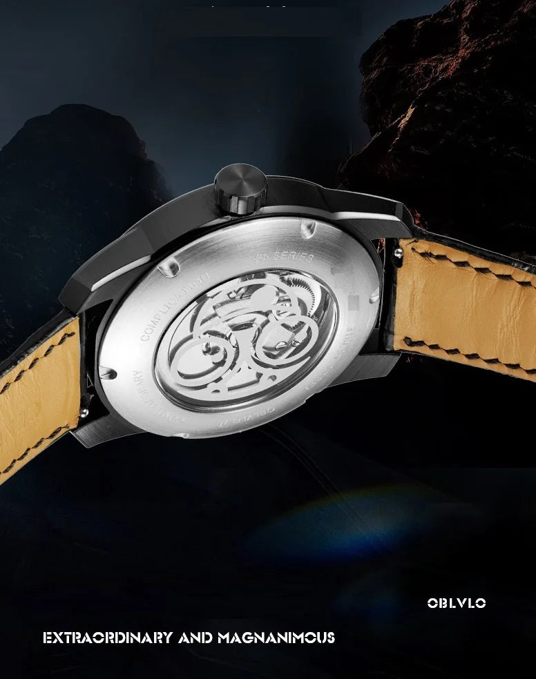 OBLVLO men's mechanical watches, automatic winding mechanical watches, novel and creative men's watches, men's timepieces, uniqu