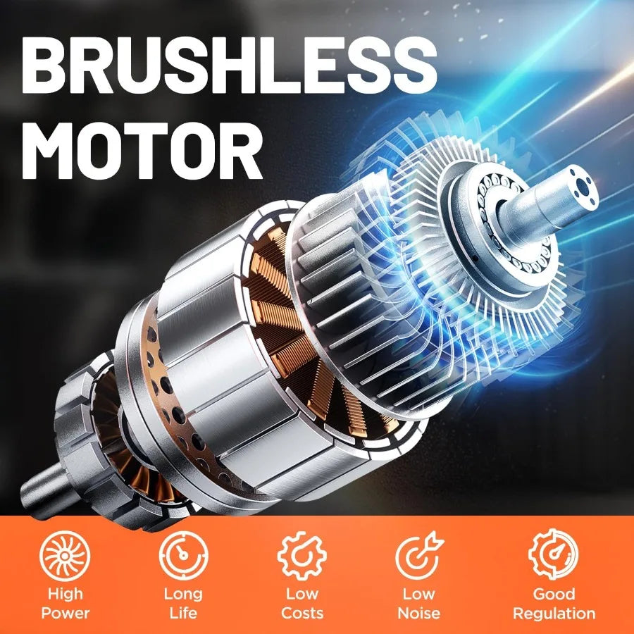 Cordless Electric Lawn Mower with Brushless Motor for Up to 1600 Sq.Ft. Lawns 13.1 Cutting Width 8Gallon Grass Collection Capac