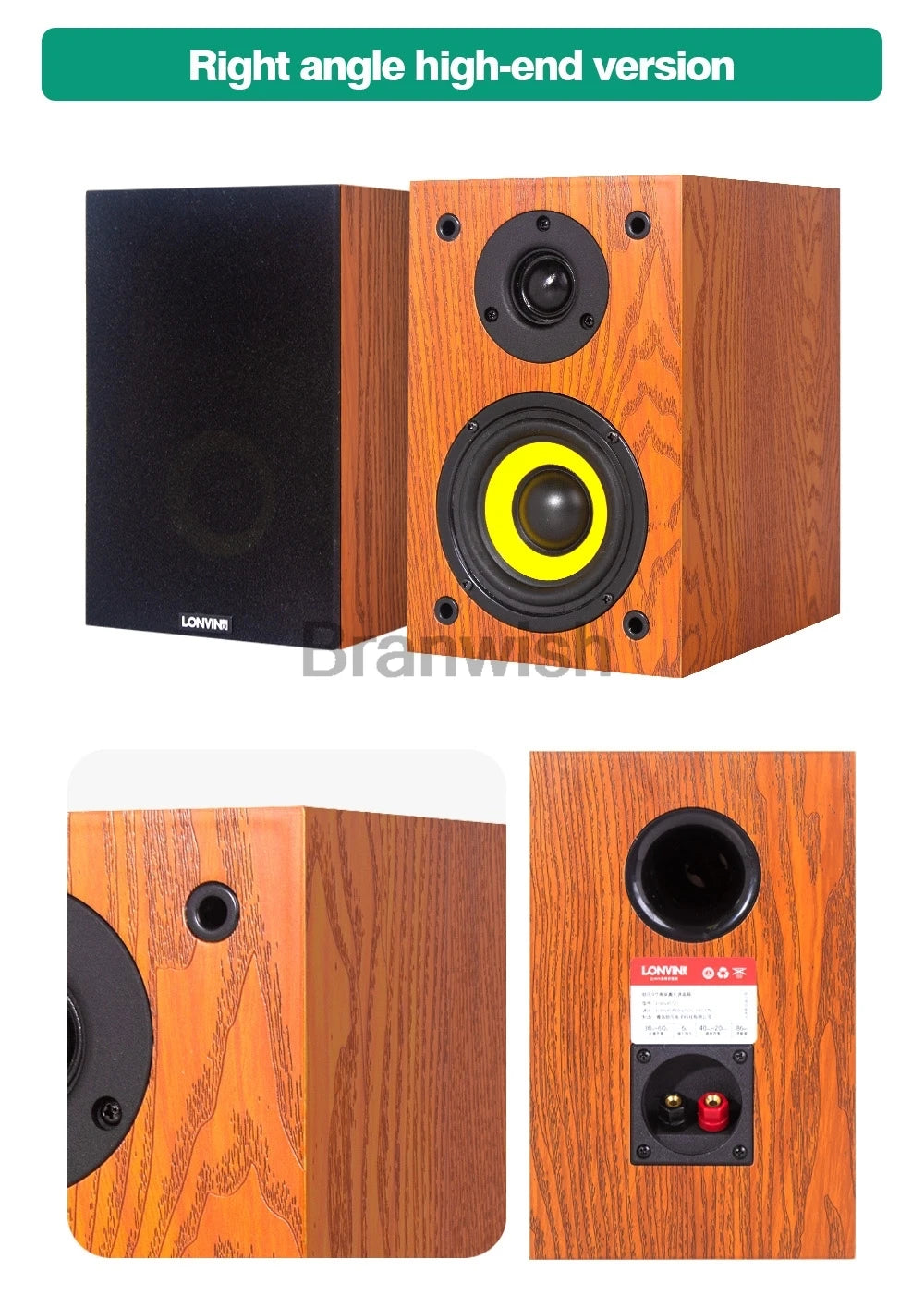 4Inch Passive Sound Box 60W RMS Bookshelf Speaker 2-Way HiFi Audio 89dB Loudspeakers 6Ohm Monitor Speaker For Home Theater DJ