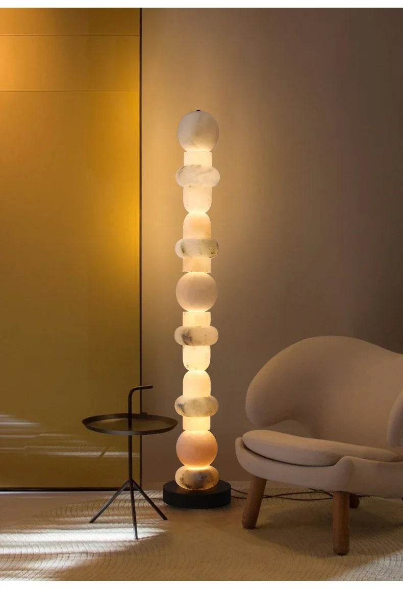 Nordic Art Floor Lamp Room Decoration Light Living Room Bedroom Marble Standing Lamp Restaurant Dimmable Mood Light Led Lighting