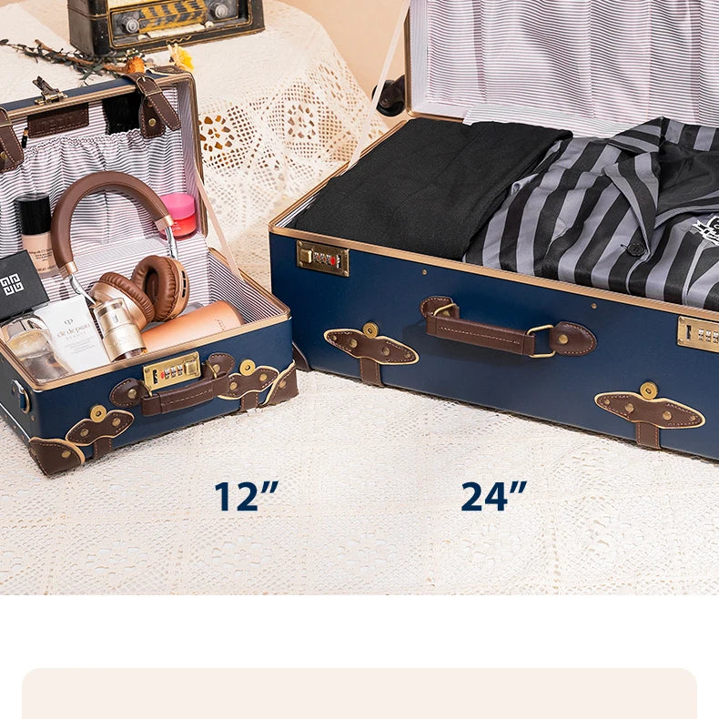 Urecity Vintage Luggage Set Lightweight Trolley Travel Suitcase On Wheels Retro Rolling Luggage 26 "+20" +12 "