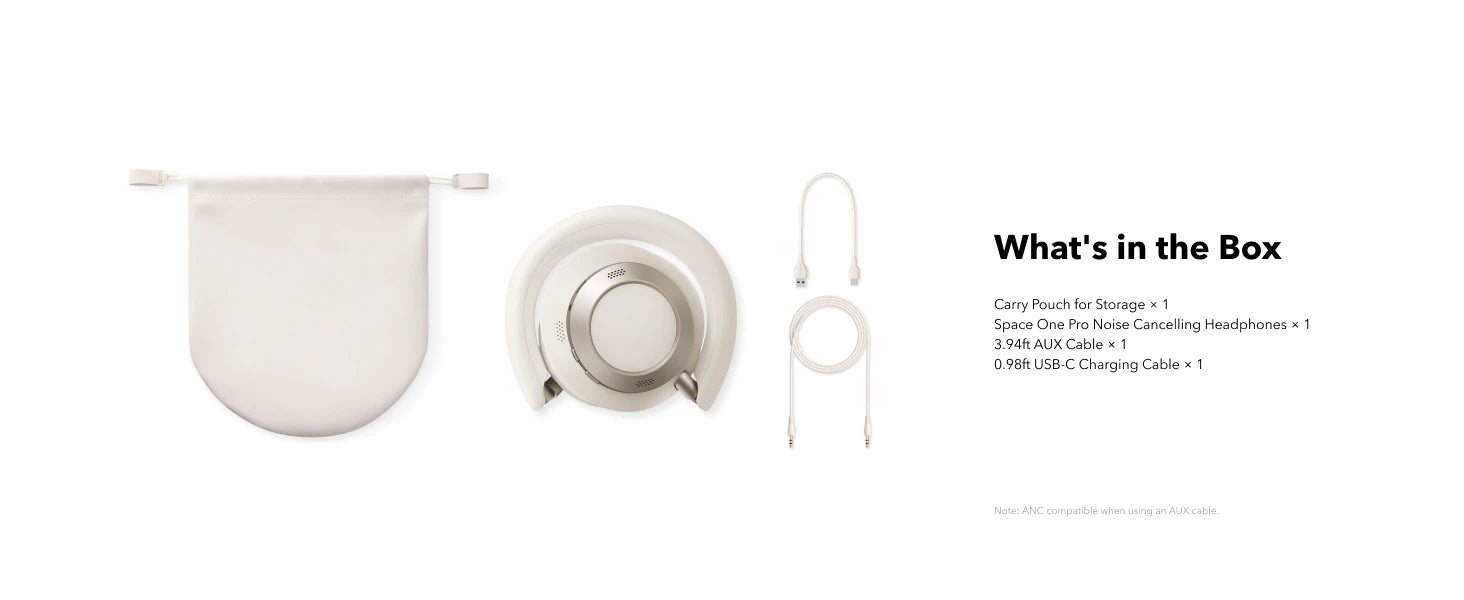 Adaptive Active Noise Cancelling Headphones Driven by 6 Mics, Super Foldable Design, 60H Lossless Audio, Ultra-Fast Charging