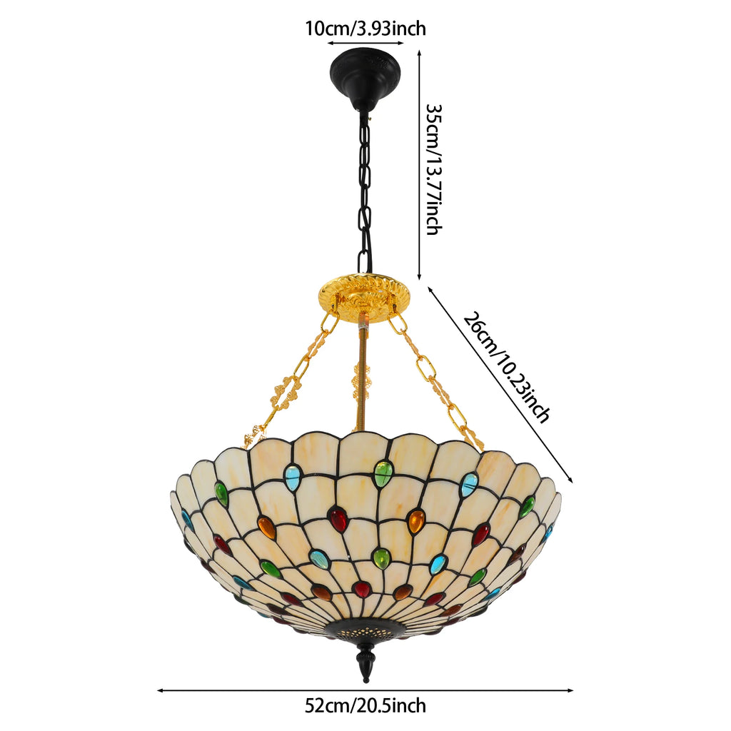 25W Ceiling Light With Gloves Colourful Tiffany Style Ceiling Mount Chandelier Indoor Build to Last Good Lighting Effects