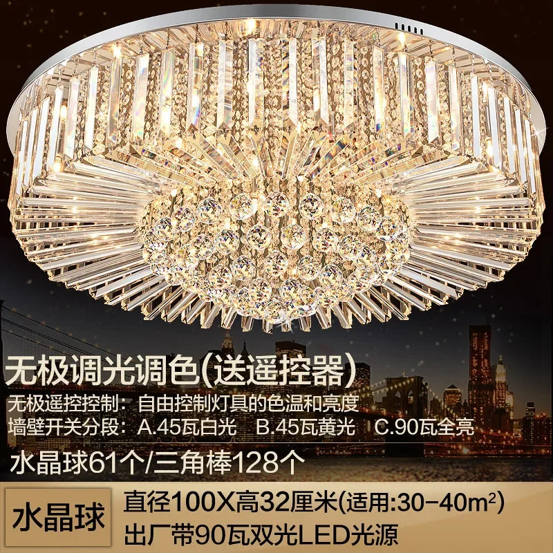 2025Crystal LED Ceiling Chandelier Living Room Decor Gold Lustre Luxury Lighting Dining Bedroom Island Light Indoor Ceiling Lamp