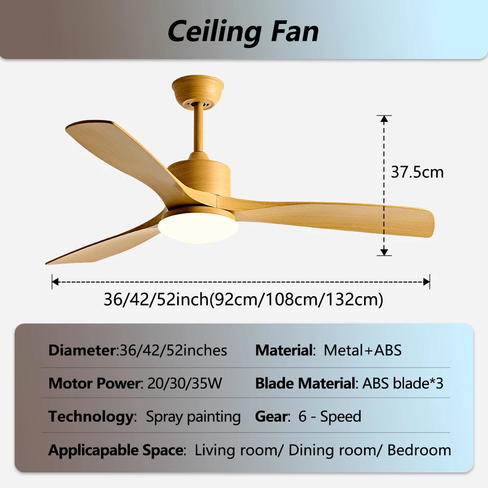 Modern Nordic Led Ceiling Fans with Lights Home Decoration Strong Wind with Focus Lamps for Kitchen Living Dining Room With Fan