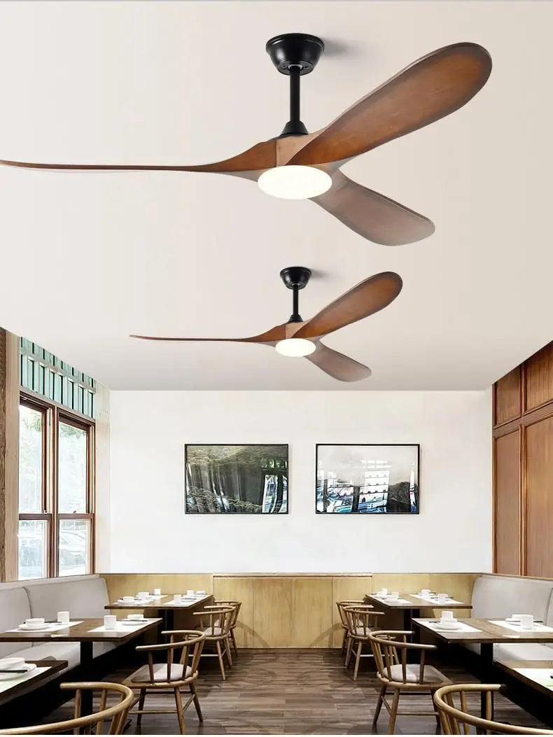 88 Inch Large Ceiling Fan With Remote Control DC Motor Reverse Wood Blades Fans Lighting High Quanlity Design Wooden Fans Light