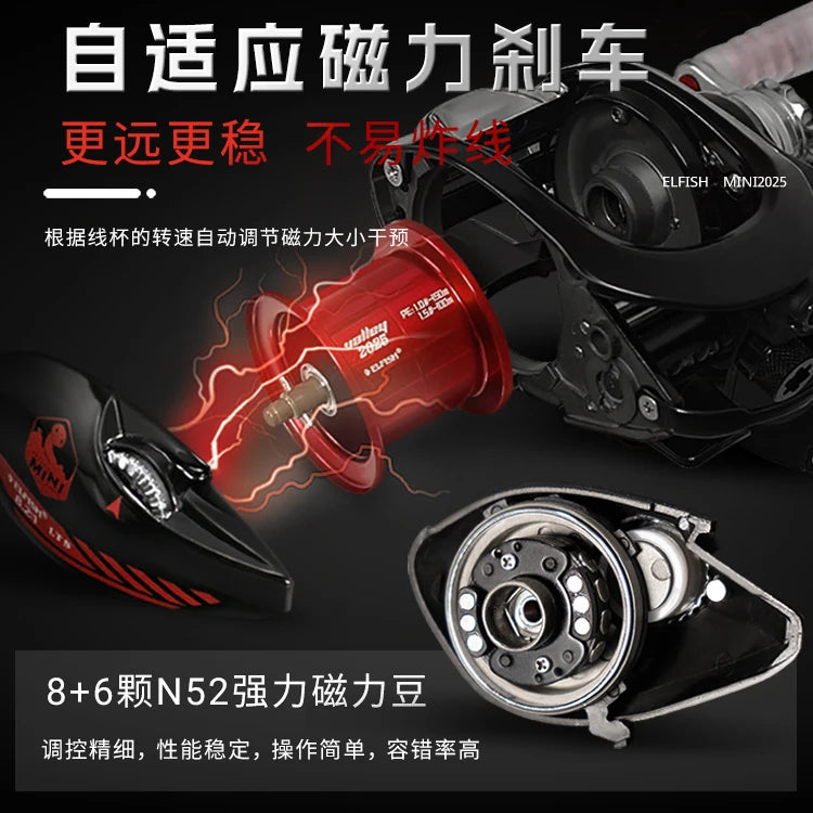 Valley Mini 2025 Baitcasting Reel with Magnetic Brake and 9+1 Bearings for River Fishing