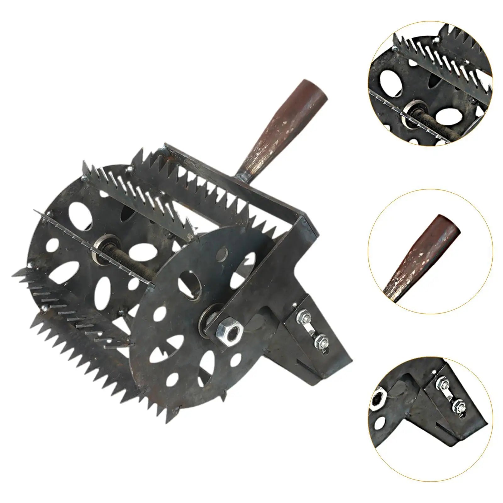 Weeds Roller, Manual Weeder Tool Rolling Lawn Aerator Weeds Removal Tool for Farm