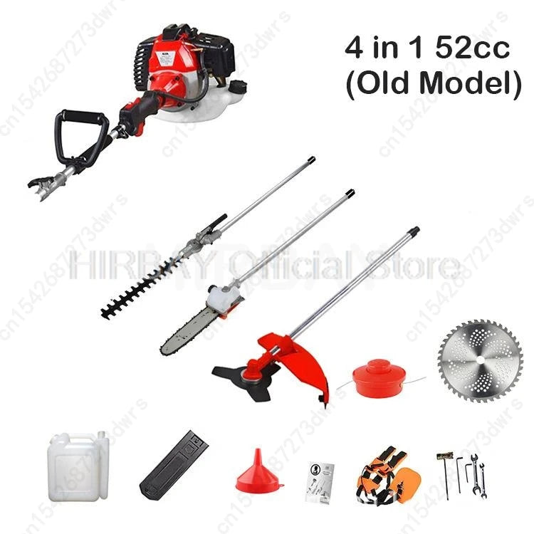 Professional Petrol Engine Garden Tool Kit With Chainsaw Brush Cutter Hedge Trimmer Pole Pruner And Multifunction Trimming