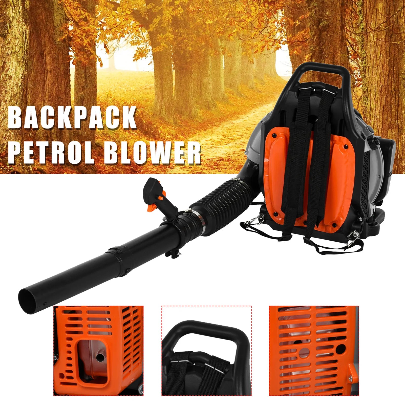 Gas Powered Leaf Blower 2-Stroke Engine Air Volume Handheld Blower Powerful Wind Snow Blower for Lawn Garden