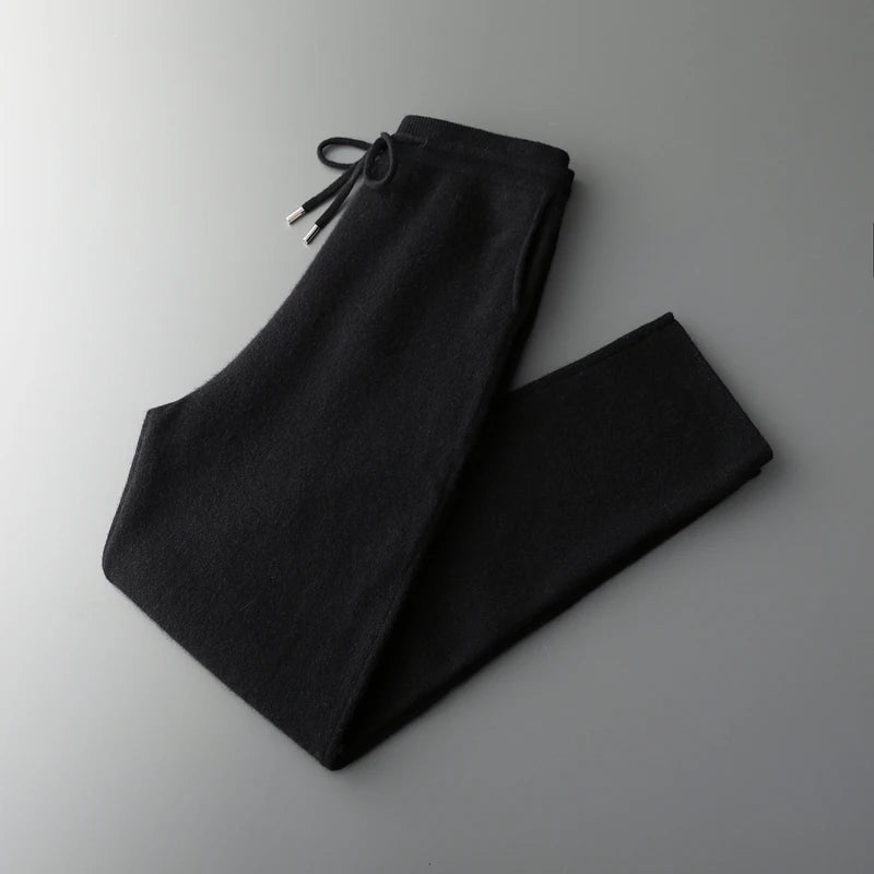 Men' 100% Cashmere Sweater Coat Cashmere Pants Suit Autumn Winter Thick Soft Warm Cashmere Knitwear Smart Casual Cashmere Suit