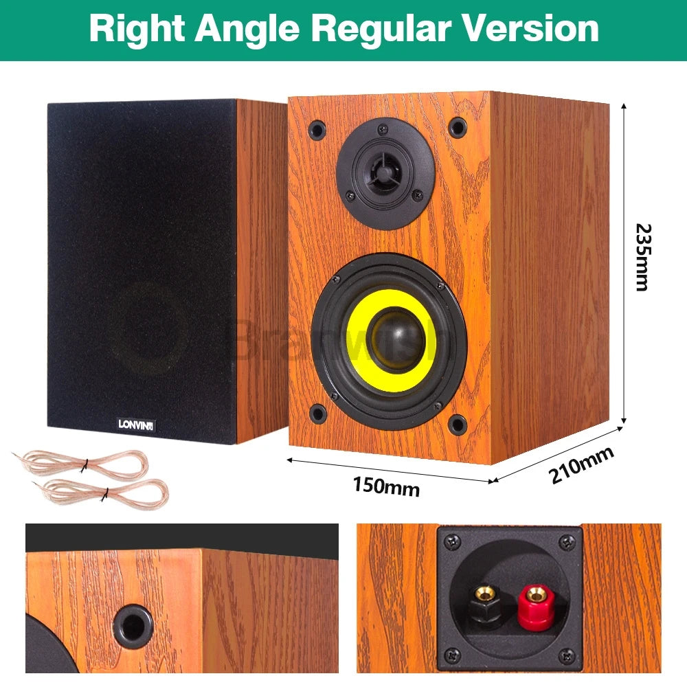 4Inch Passive Sound Box 60W RMS Bookshelf Speaker 2-Way HiFi Audio 89dB Loudspeakers 6Ohm Monitor Speaker For Home Theater DJ