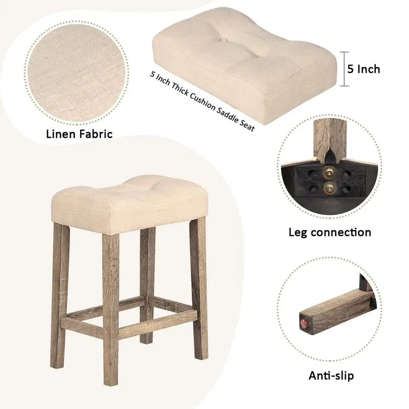 4-Piece Bar Table Set with Power Outlet, Dining Table & Chairs Set, 3 Padded Stools for Living Room, Dining Room, Game Room,