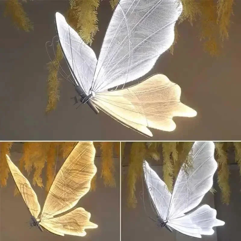 Wedding Ceiling Light Butterflies LED Lace Lamp Romantic Creative Hanging Butterfly Road Load Walkway on Party Stage Lights.