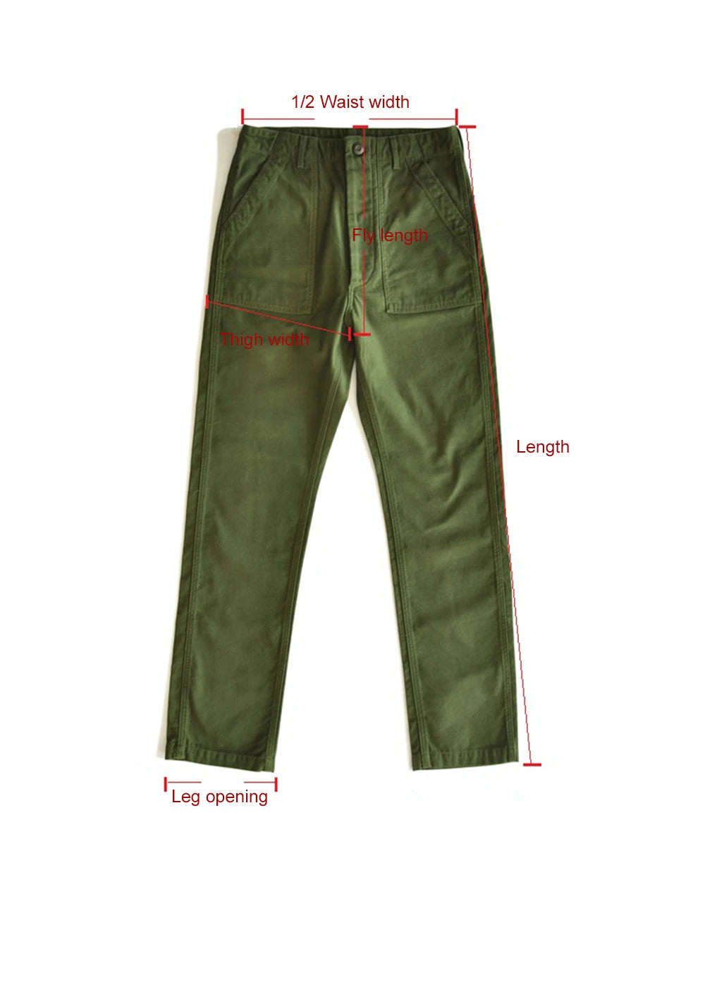 SauceZhan OG107 Fatigue Utility Pants Classic Olive Sateen Men's Baker Pants Satin Cotton Original Loose Fit
