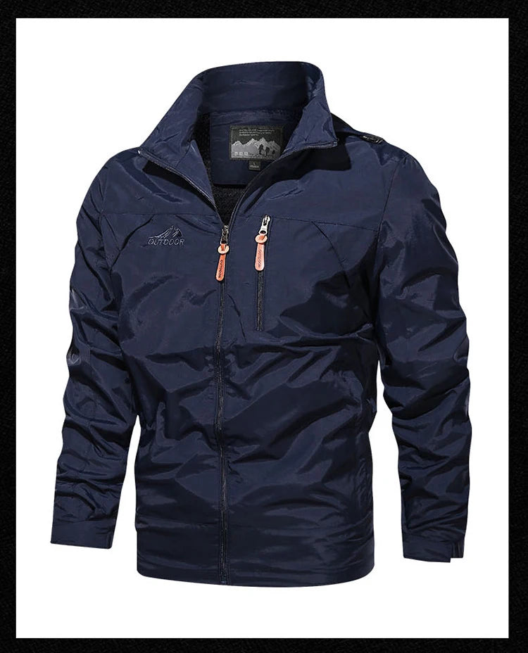 Men's Sports Jacket Men's 2025 Spring and Autumn New Solid Color Casual Windproof and Waterproof Jacket Winter Jacket