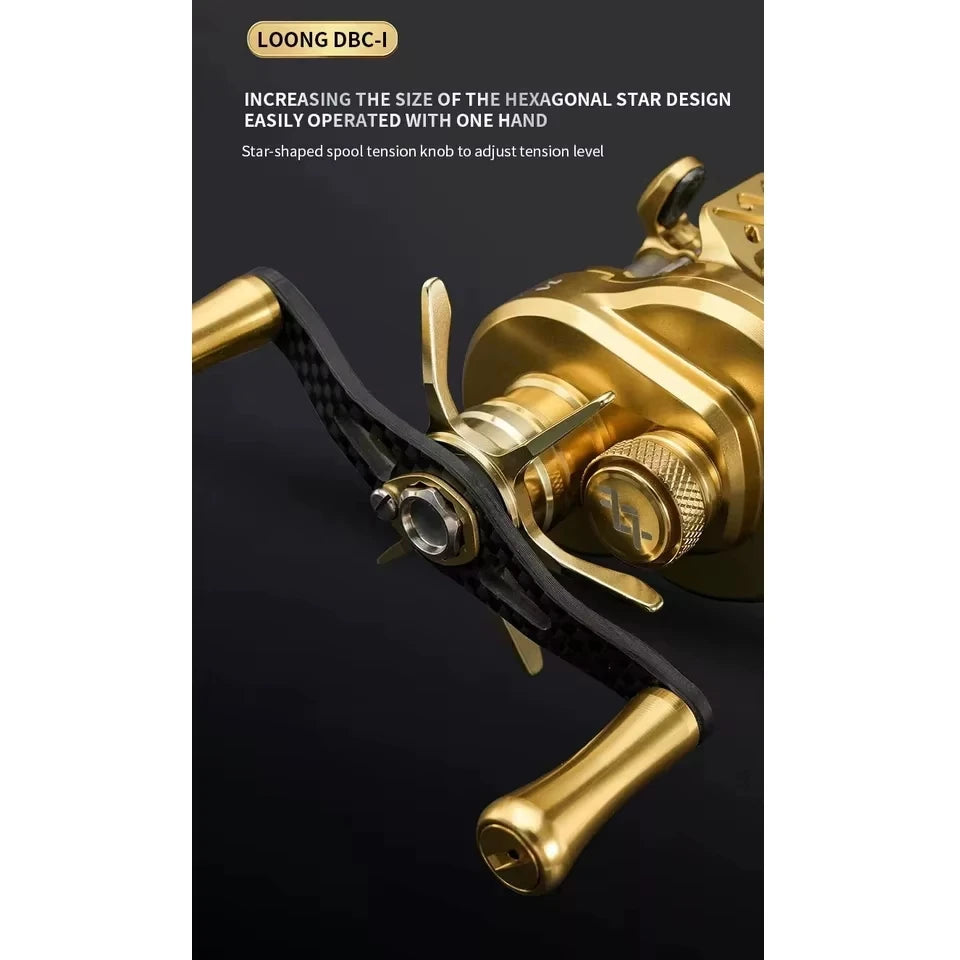 LOONGZE Airlite B50/100/200DBC-I BFS Baitcasting Reel Bait Finesse Fishing Reel All Metal Magnetic Brake System Lightweight