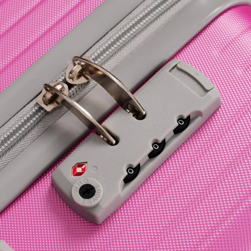 Set 3 Piece Lightweight Durable ABS Suitcases With Spinner Wheels And TSA Lock Carry On Checked Travel Lage Ergonomic Design