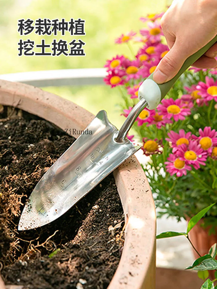 ~Gardening Stainless steel shovel tool 3-piece set Household potted plant planting flower shovel growing vegetable digging shove