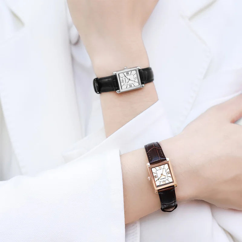 Elegance Leather Watch TIANWANG Luxury Square Women Genuine Leather Japanese Movement Minimalist Dress Wristwatch 3ATM