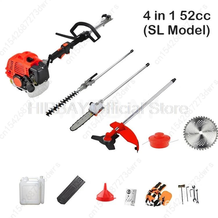 Professional Petrol Engine Garden Tool Kit With Chainsaw Brush Cutter Hedge Trimmer Pole Pruner And Multifunction Trimming
