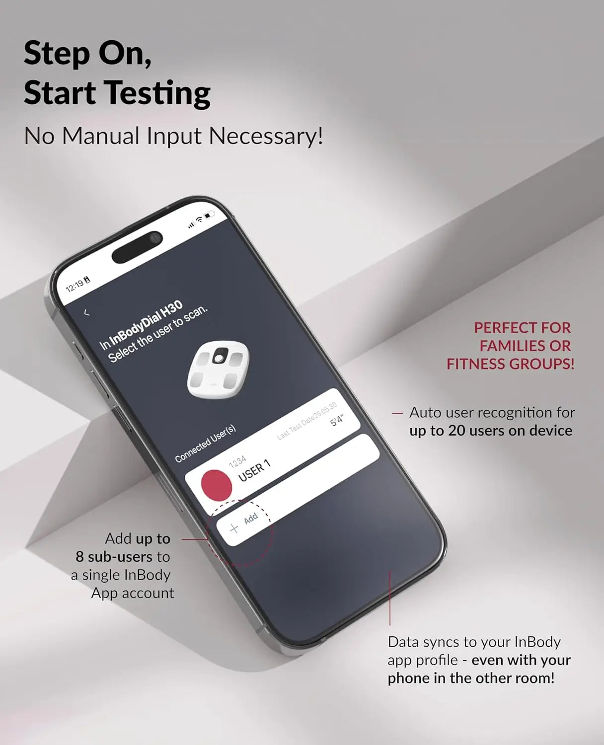 Dial H30 Body Composition Scale | Smart Scale with BMI, Body Fat, Muscle Mass | Scale with App | Body Fat Measurement Device·New