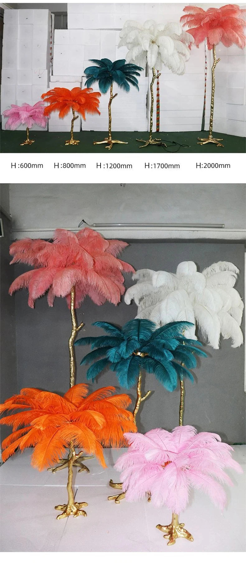 Modern Luxury Feather Floor Standing Lamp Living Room Sofa Background Wall Bedroom Bedside Light Home Deco Floor Lamp Mood Light