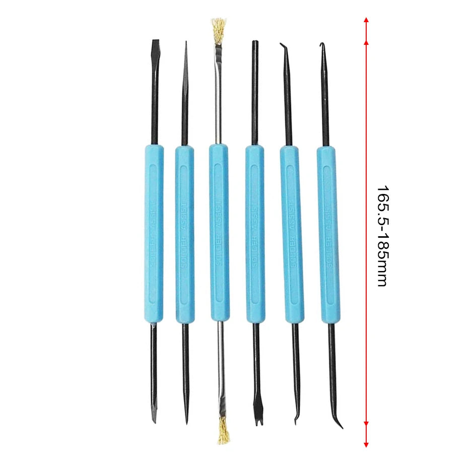 6pcs Desoldering Aid Tool Kit Help Solder Auxiliary Tools Welding Work Electronic Heat Assist for Grinding PCB Cleaning Repair