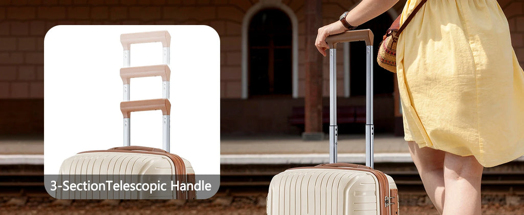 PP Hard Shell Lightweight Durable Luggage Sets, Travel Suitcase with Duffel Bag and Toiletry Bag, TSA Lock, Spinner Wheels