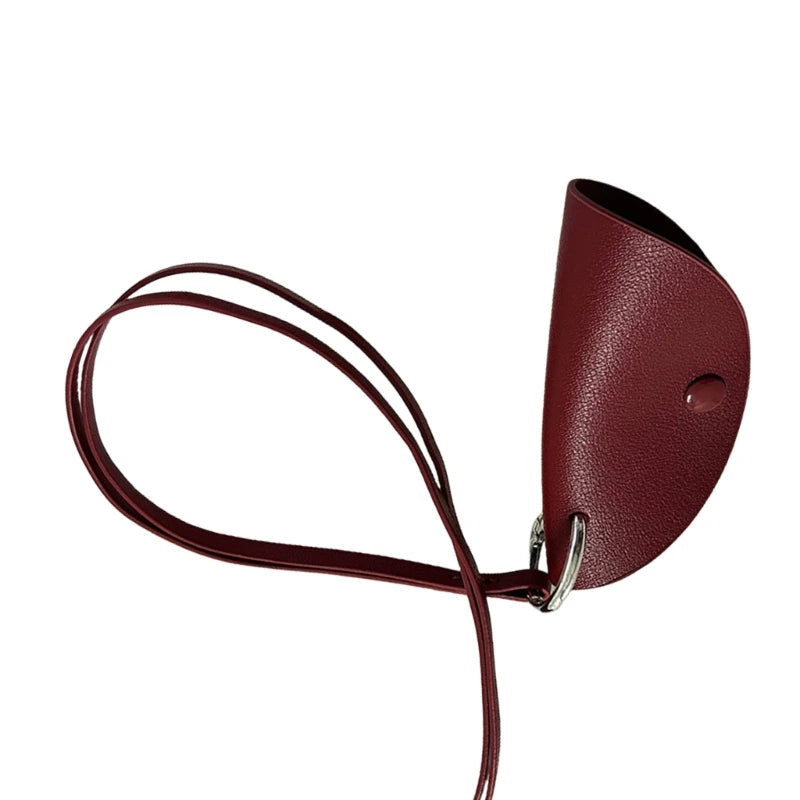 2023 New Elegant PU Leather Key Bag Necklace for Girls Anti Loss Neck Chain Accessory