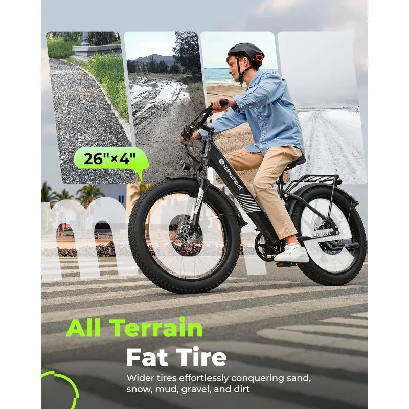 M60 Electric Bike for Adults 750W 28mph Ebike with 48V 13Ah Removable Battery, USB Charging Port, 7 Speed Gearshift, 2