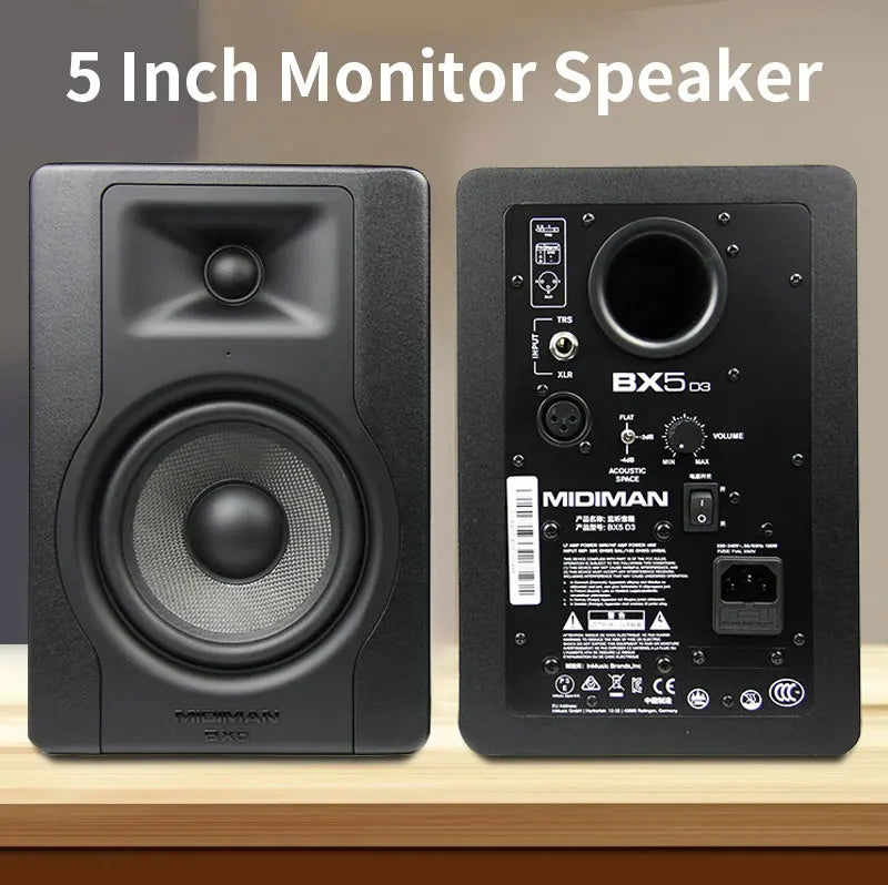 5 Inch Active Speaker100W Monitor Speakers 52Hz-35kHz HiFi Audio 3-Way Sound Box XLR TRS TS For Home Theater DJ Studio Stage