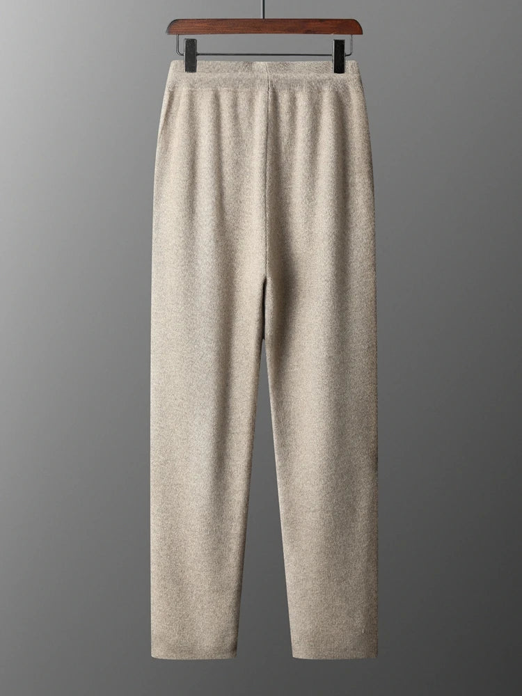 Men' 100% Cashmere Sweater Coat Cashmere Pants Suit Autumn Winter Thick Soft Warm Cashmere Knitwear Smart Casual Cashmere Suit