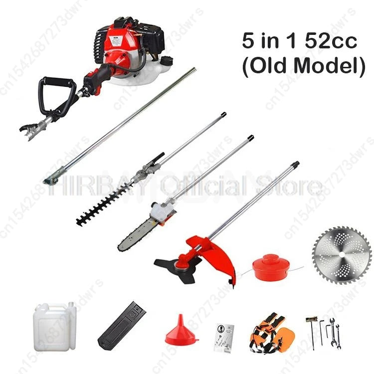 Professional Petrol Engine Garden Tool Kit With Chainsaw Brush Cutter Hedge Trimmer Pole Pruner And Multifunction Trimming
