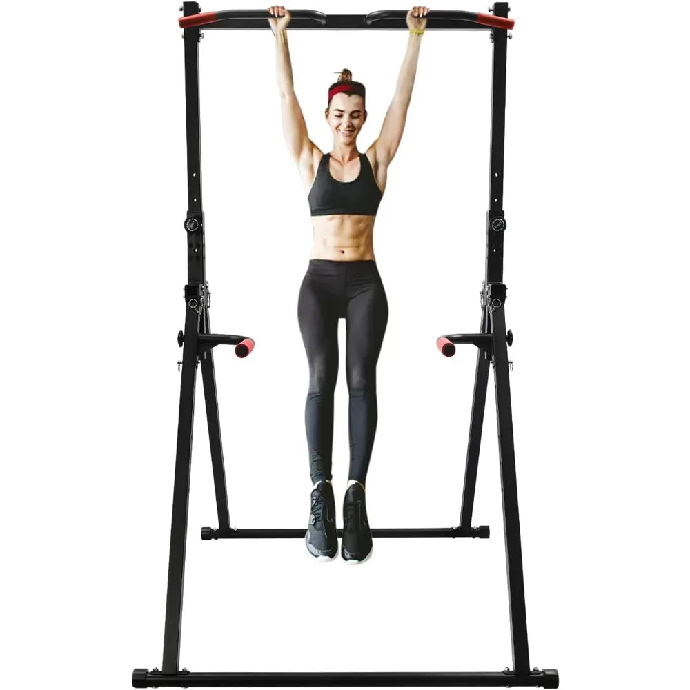 Foldable Power Station Pull-Up Bar Freestanding Triangular Power Tower Dip Station for Pull-Up Bar Pushups Abdominal