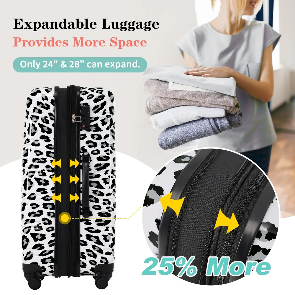 3 Piece Hardshell Luggage Sets Suitcases 20/24/28 Inch Travel Suitcase Rolling Luggagewith TSA Lock Spinner Wheels Travel Case