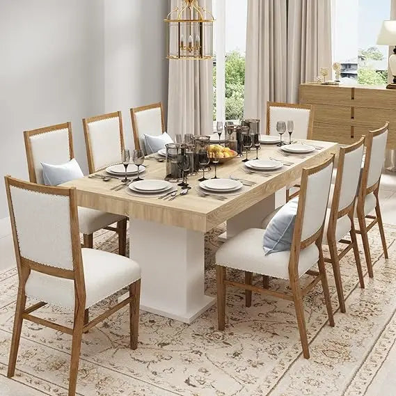 Dining Table for 4-8 People, Large Dinner Table, 78.7” Rectangular Kitchen Dining Table, Modern Dining Room Table, for Dining Ro