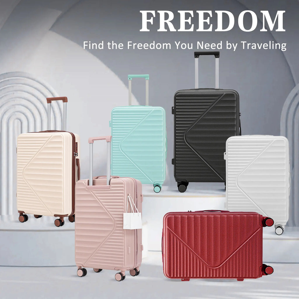 HIFINE TOURIST 20"/24"/28" 3 Pcs/set in ABS Spinner Wheel Luggage Carry on Suitcase Matching Color TSA Combination Lock