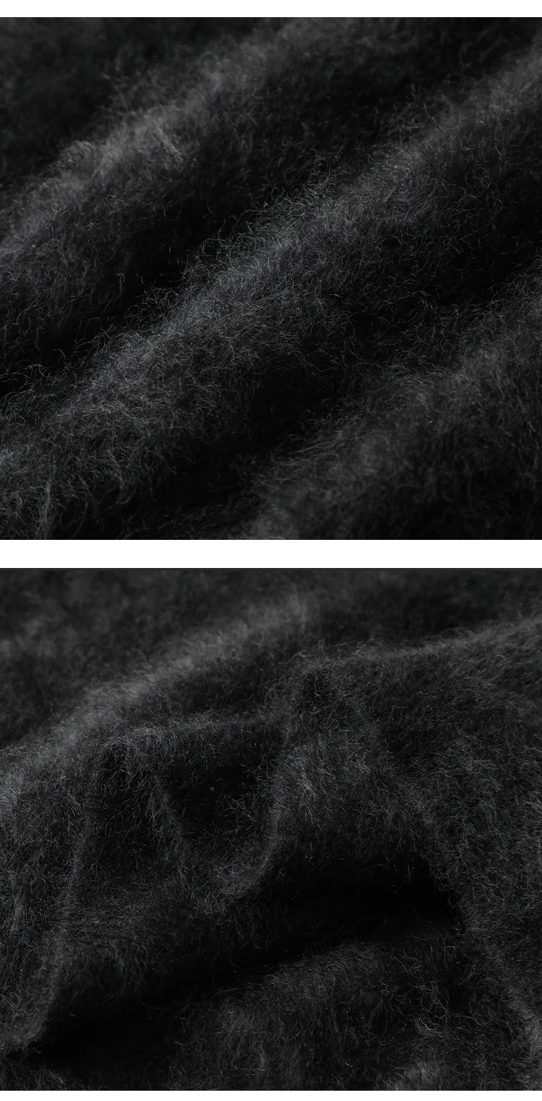 2024 Men 100% Plush Cashmere Sweaters Mock Neck Basic Pullovers Long Fluff Pure Brushing Cashmere Half High Collar Jumper Winter