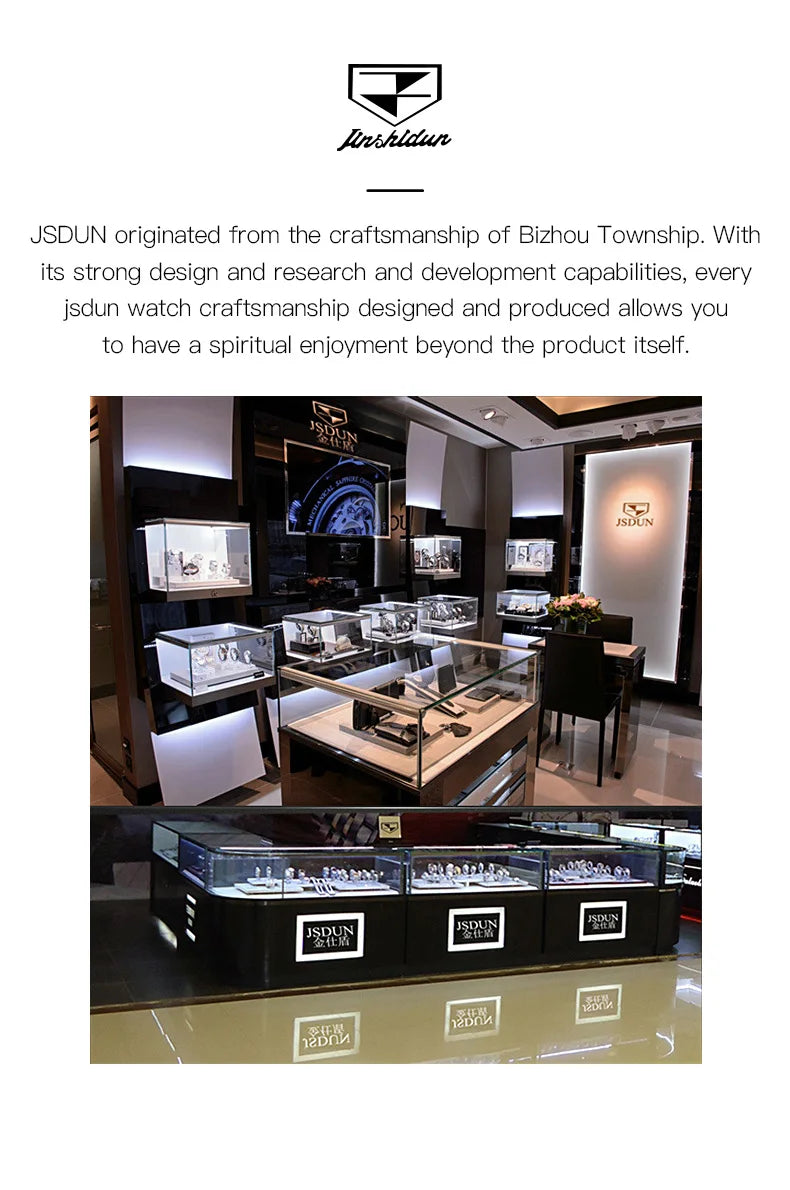 JSDUN 8911 Men's Watch High Quality Waterproof Luminescent Automatic Mechanical Watch Luxury Brand Multi functional Men's Watch