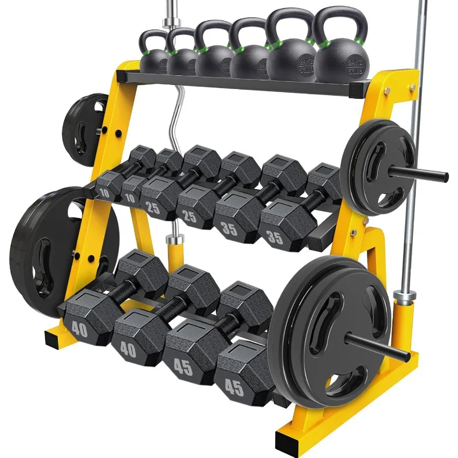 Heavy Duty 3 Tier Dumbbell Rack Multifunctional Weight Rack for Dumbbells Home Gym Equipment Suitable for Storage of Dumbbell K